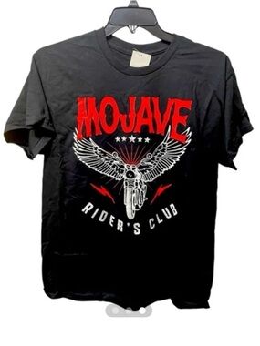Kid Dangerous Men’s Black Mojave Biker Motorcycle Graphic Grunge Large T-shirt